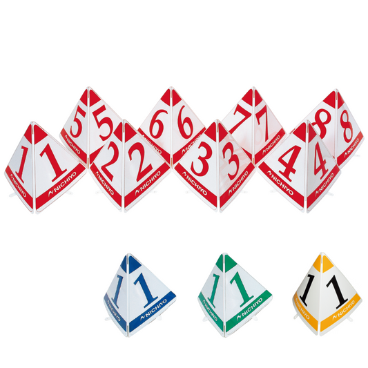 Placa indicadora de partida de golfe no solo (grande, tipo triangular), conjunto de 8 GSL5-8