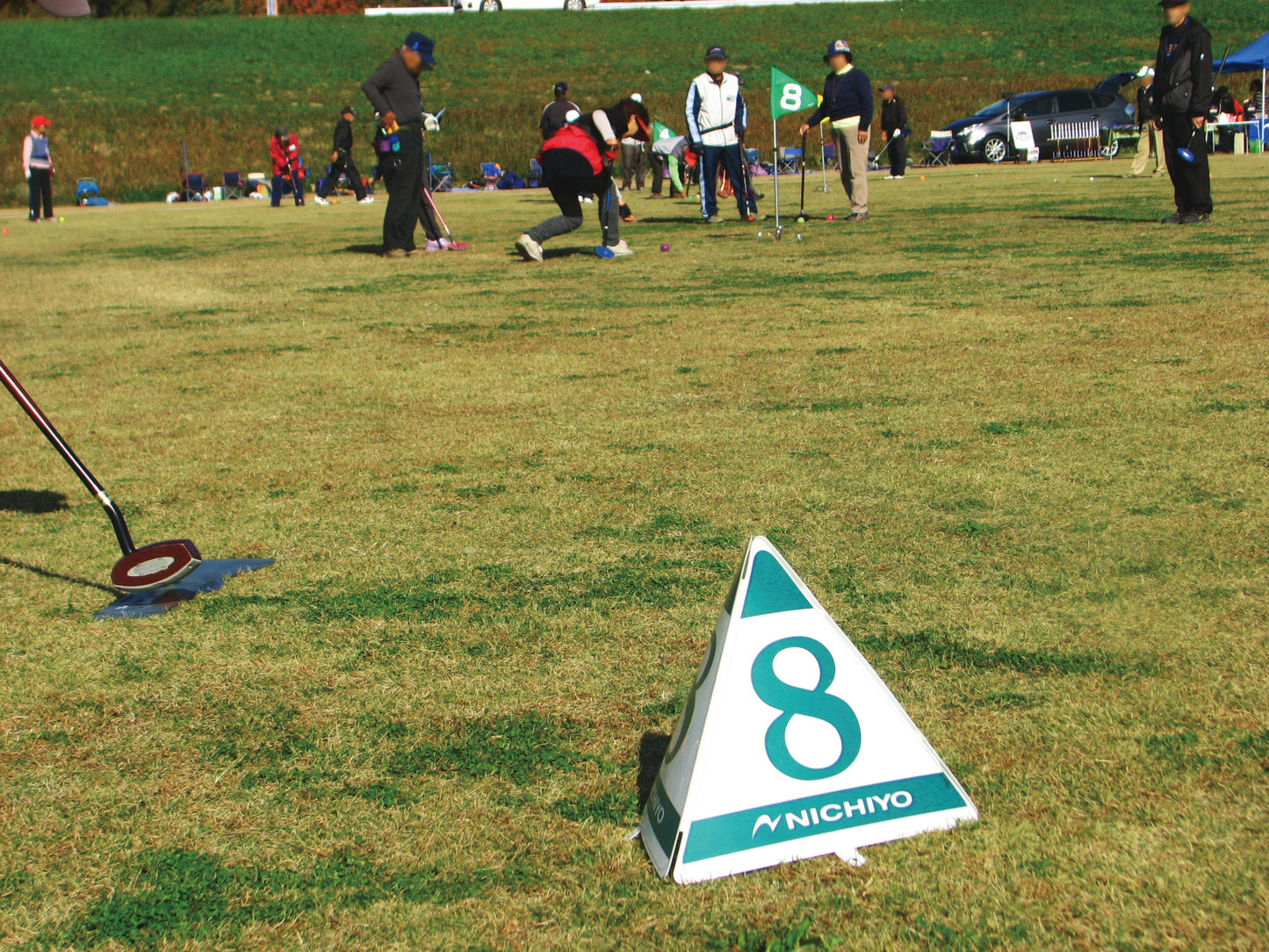 Placa indicadora de arranque de golf en tierra (grande, tipo triangular), juego de 8 GSL5-8